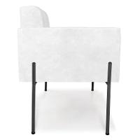 Poltrona Pé De Ferro Preto Para Sala Kit 2 Elisa Corano D03 - D'rossi Cor Branco