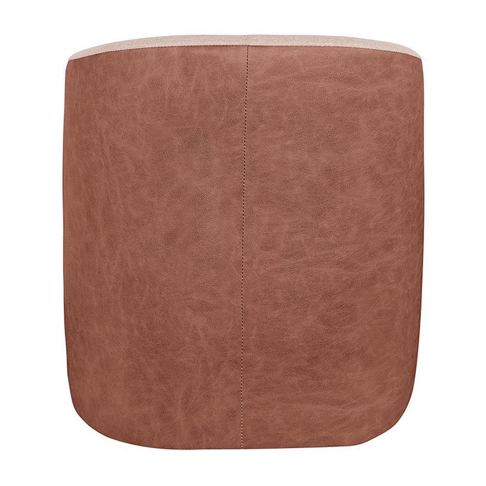 Poltrona Base Giratória Suécia Corano Nozes Com Linho Areia K01 - D'rossi - 3