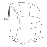 Poltrona Base Giratória Suécia Corano Nozes Com Linho Areia K01 - D'rossi