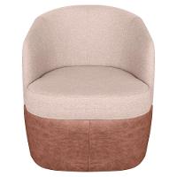 Poltrona Base Giratória Suécia Corano Nozes Com Linho Areia K01 - D'rossi - 5