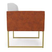 Poltrona Base Industrial Dourado Kit 2 Elisa Nozes-linho Cinza A05 D03 - D'rossi - 7