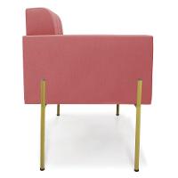 Poltrona Pé De Ferro Dourado Para Sala Elisa Suede D03 - D'rossi Cor Rose - 5
