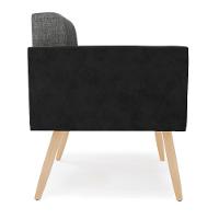 Poltrona Pés Palito Natural Elisa Preto-linho Grafite A26 D03 - D'rossi - 7