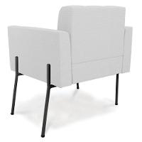 Poltrona Pé De Ferro Preto Para Sala Kit 2 Elisa Linho D03 - D'rossi Cor A05 Cinza - 3