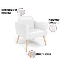 Kit 2 Poltronas Pés Palito Natural Marisa Corano Branco D03 - D'rossi - 2