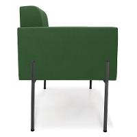 Poltrona Pé De Ferro Preto Para Sala Kit 2 Elisa Suede Verde D03 - D'rossi - 5