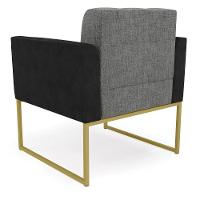 Poltrona Base Industrial Dourado Elisa Preto-linho Grafite A26 D03 - D'rossi - 3