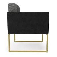 Poltrona Base Industrial Dourado Elisa Preto-linho Grafite A26 D03 - D'rossi - 7