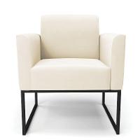 Kit 2 Poltronas Base Industrial Preto Marisa Veludo Bege D03 - D'rossi - 5