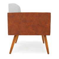 Poltrona Pés Palito Castanho Elisa Nozes-linho Cinza A05 D03 - D'rossi - 7