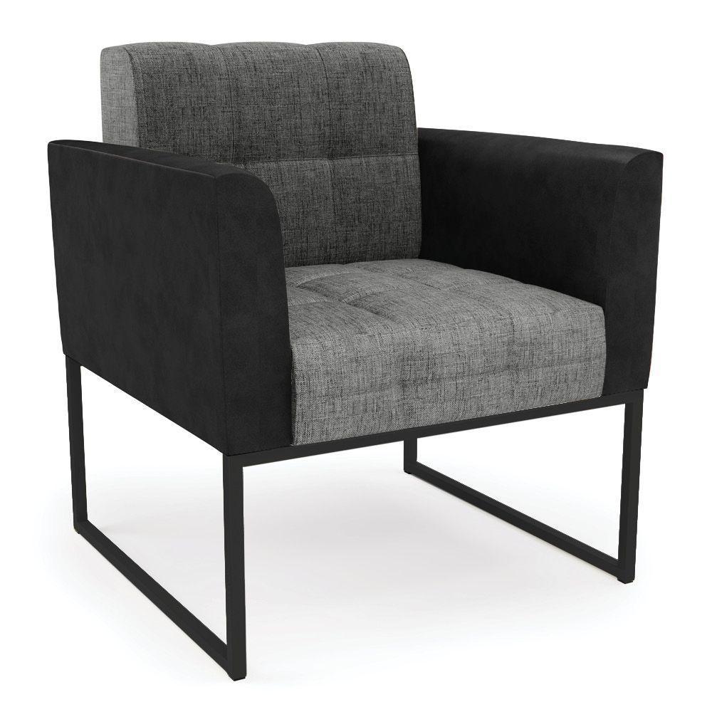 Poltrona Base Industrial Preto Kit 2 Elisa Preto-linho Grafite A26 D03 - D'rossi - 7