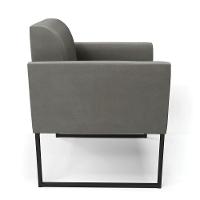 Kit 2 Poltronas Base Industrial Preto Marisa Suede Grafite D03 - D'rossi - 3