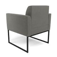 Kit 2 Poltronas Base Industrial Preto Marisa Suede Grafite D03 - D'rossi - 6