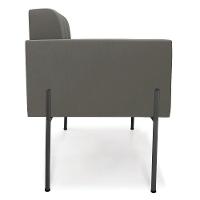 Poltrona Pé De Ferro Preto Para Sala Elisa Suede Grafite D03 - D'rossi - 5