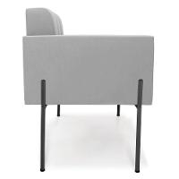 Poltrona Pé De Ferro Preto Para Sala Kit 2 Elisa Suede Cinza D03 - D'rossi - 2