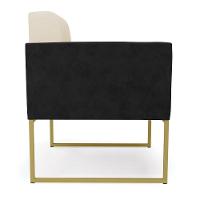 Poltrona Base Industrial Dourado Elisa Preto-linho Bege A19 D03 - D'rossi - 7