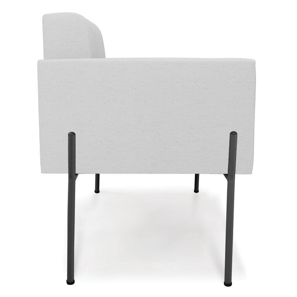 Poltrona Pé De Ferro Preto Para Sala Elisa Linho D03 - D'rossi Cor A05 Cinza - 3