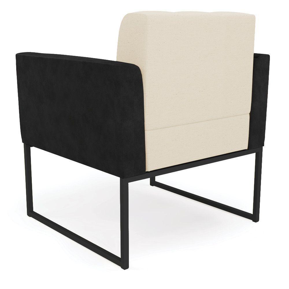 Poltrona Base Industrial Preto Elisa Preto-linho Bege A19 D03 - D'rossi - 5