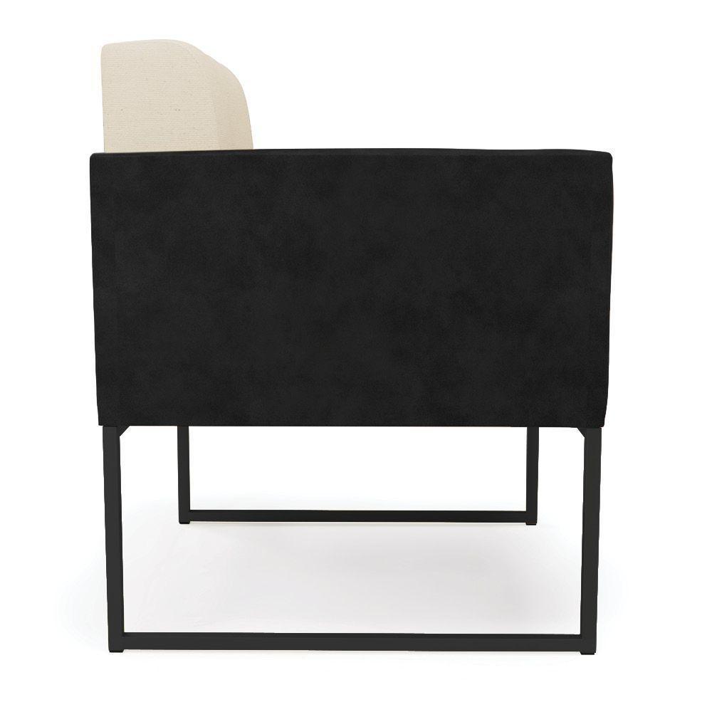 Poltrona Base Industrial Preto Elisa Preto-linho Bege A19 D03 - D'rossi - 6