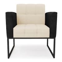 Poltrona Base Industrial Preto Elisa Preto-linho Bege A19 D03 - D'rossi - 3