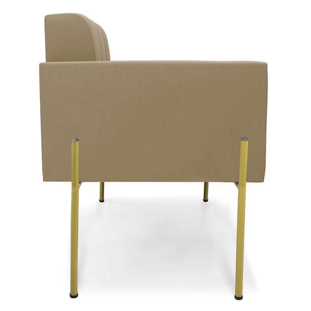 Poltrona Pé De Ferro Dourado Para Sala Elisa Suede D03 - D'rossi Cor Marrom Rato - 5