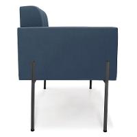 Poltrona Pé De Ferro Preto Para Sala Kit 2 Elisa Suede Azul Marinho D03 - D'rossi - 5