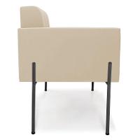 Poltrona Pé De Ferro Preto Para Sala Kit 2 Elisa Suede Bege D03 - D'rossi - 5