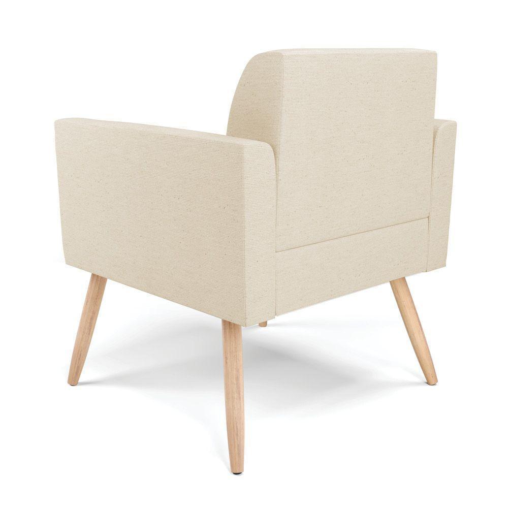 Kit 2 Poltronas Pés Palito Natural Marisa Linho Bege A19 D03 - D'rossi - 2