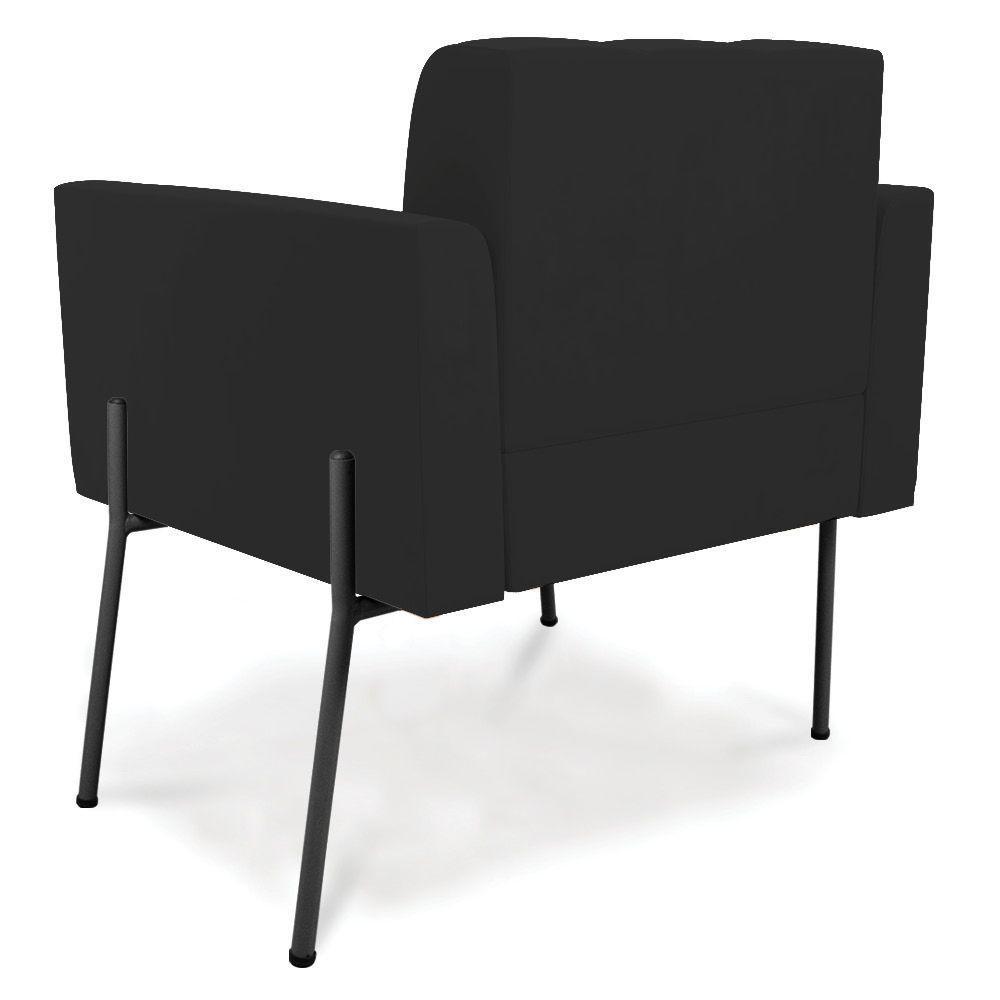 Poltrona Pé De Ferro Preto Para Sala Kit 2 Elisa Veludo D03 - D'rossi Cor Preto - 4