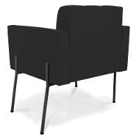 Poltrona Pé De Ferro Preto Para Sala Kit 2 Elisa Veludo D03 - D'rossi Cor Preto