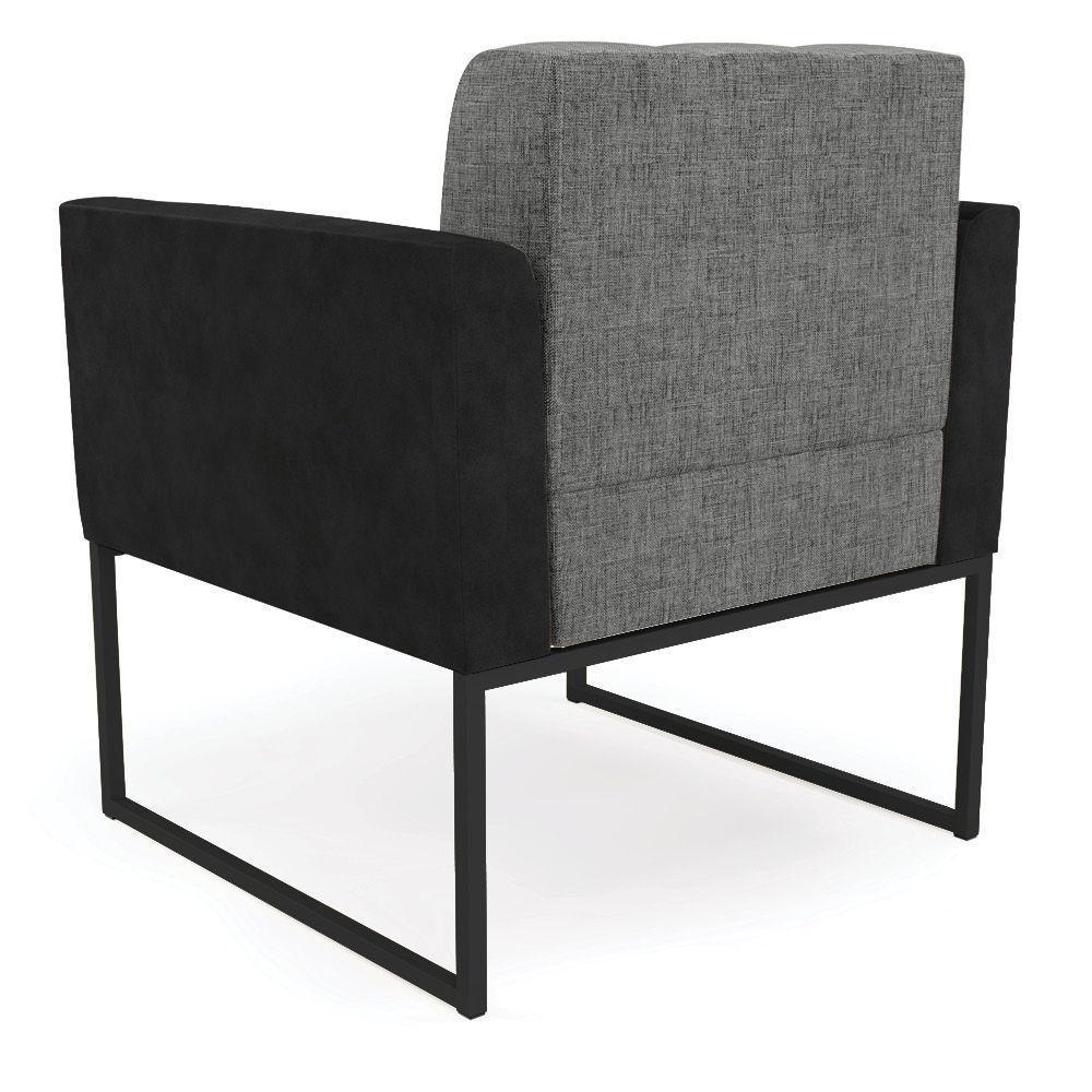 Poltrona Base Industrial Preto Elisa Preto-linho Grafite A26 D03 - D'rossi - 6