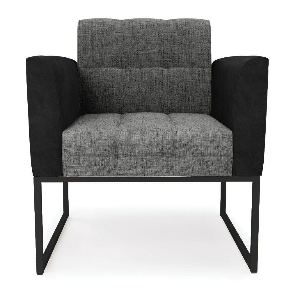 Poltrona Base Industrial Preto Elisa Preto-linho Grafite A26 D03 - D'rossi - 7