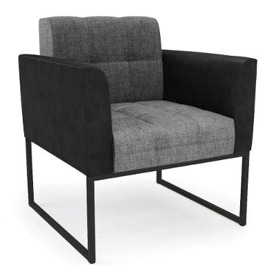 Poltrona Base Industrial Preto Elisa Preto-linho Grafite A26 D03 - D'rossi