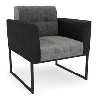 Poltrona Base Industrial Preto Elisa Preto-linho Grafite A26 D03 - D'rossi - 1