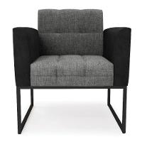 Poltrona Base Industrial Preto Elisa Preto-linho Grafite A26 D03 - D'rossi - 7