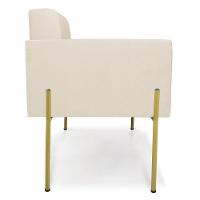 Poltrona Pé De Ferro Dourado Para Sala Elisa Corino Bege D03 - D'rossi - 5