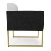 Poltrona Base Industrial Dourado Elisa Preto-linho Cinza A05 D03 - D'rossi - 7