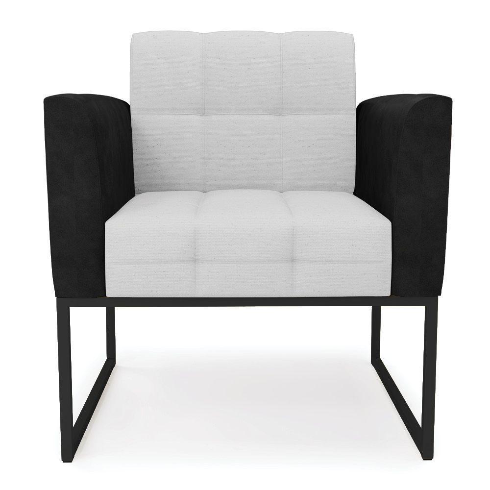 Poltrona Base Industrial Preto Kit 2 Elisa Preto-linho Cinza A05 D03 - D'rossi - 5