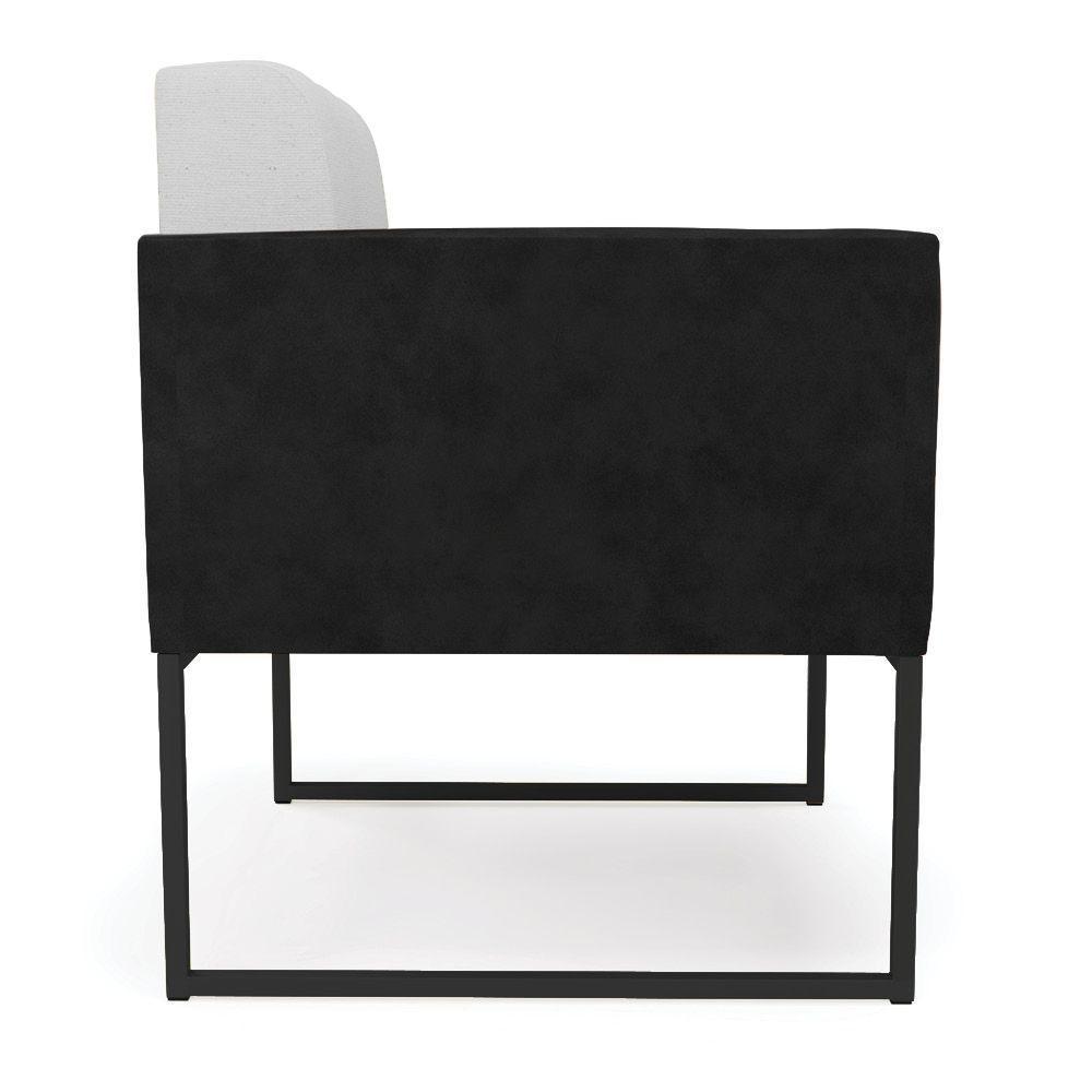 Poltrona Base Industrial Preto Kit 2 Elisa Preto-linho Cinza A05 D03 - D'rossi - 7