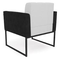 Poltrona Base Industrial Preto Kit 2 Elisa Preto-linho Cinza A05 D03 - D'rossi - 3