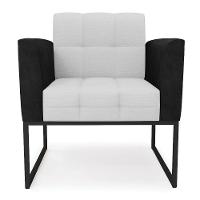 Poltrona Base Industrial Preto Kit 2 Elisa Preto-linho Cinza A05 D03 - D'rossi - 5