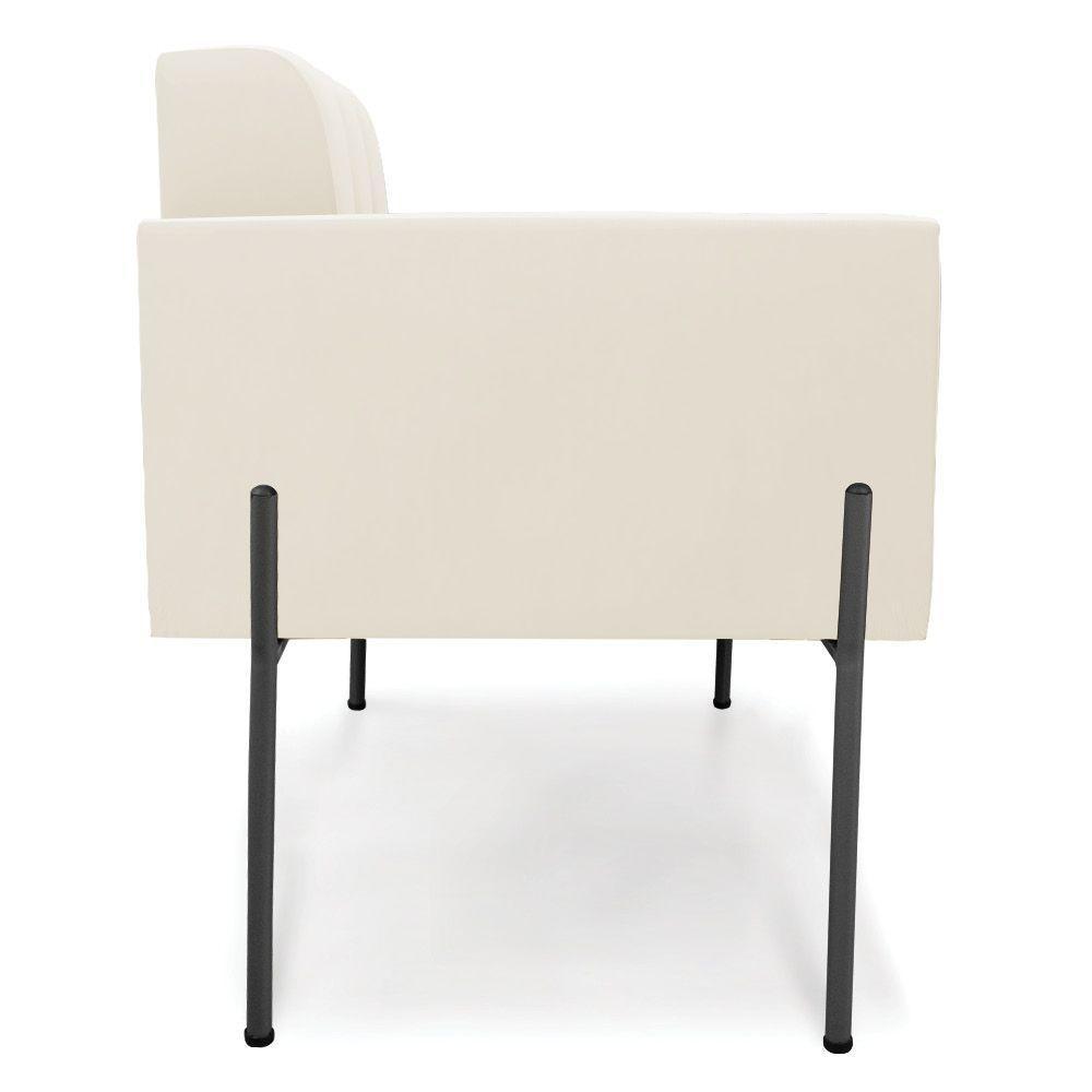 Poltrona Pé De Ferro Preto Para Sala Kit 2 Elisa Veludo D03 - D'rossi Cor Bege - 5