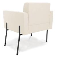 Poltrona Pé De Ferro Preto Para Sala Kit 2 Elisa Veludo D03 - D'rossi Cor Bege