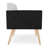 Poltrona Pés Palito Natural Elisa Preto-linho Cinza A05 D03 - D'rossi - 7