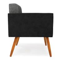 Poltrona Pés Palito Castanho Elisa Preto-linho Grafite A26 D03 - D'rossi - 5