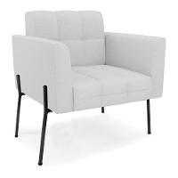 Poltrona Pé De Ferro Preto Para Sala Elisa Linho Cinza A05 D03 - D'rossi - 1