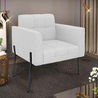 Poltrona Pé De Ferro Preto Para Sala Elisa Linho Cinza A05 D03 - D'rossi - 6