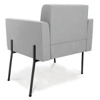 Poltrona Pé De Ferro Preto Para Sala Kit 2 Elisa Suede D03 - D'rossi Cor Cinza - 3