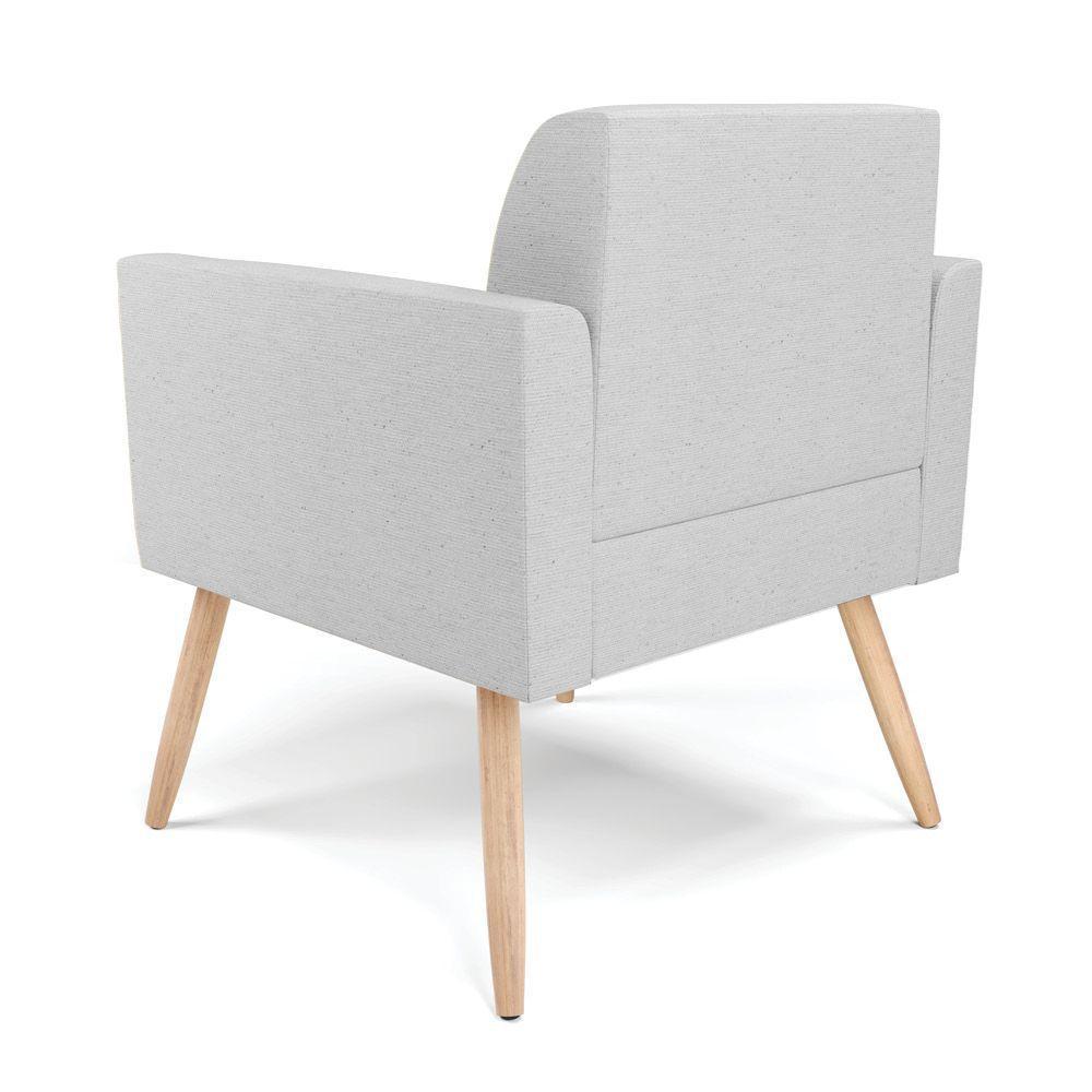 Kit 2 Poltronas Pés Palito Natural Marisa Linho Cinza A05 D03 - D'rossi - 3