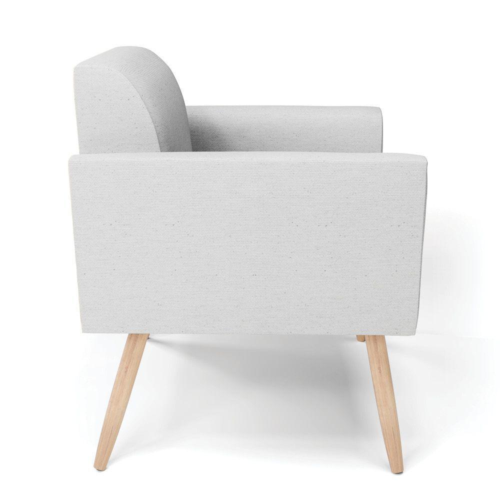 Kit 2 Poltronas Pés Palito Natural Marisa Linho Cinza A05 D03 - D'rossi - 7